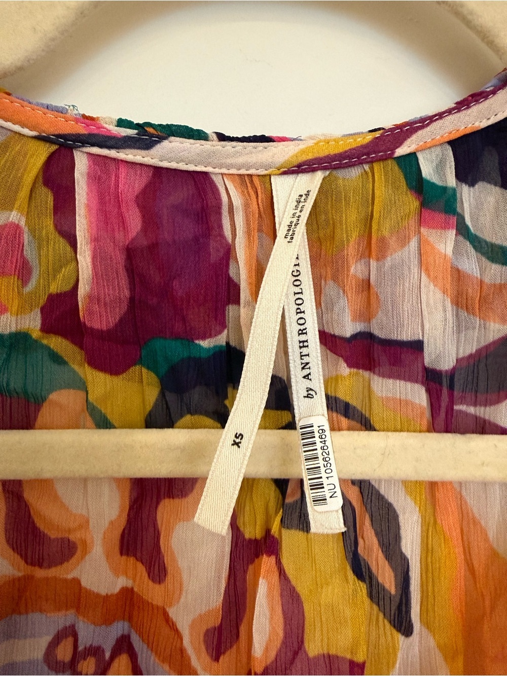 Anthropologie Marais Chiffon Colorful Printed Maxi Dress XS - Picture 6 of 7